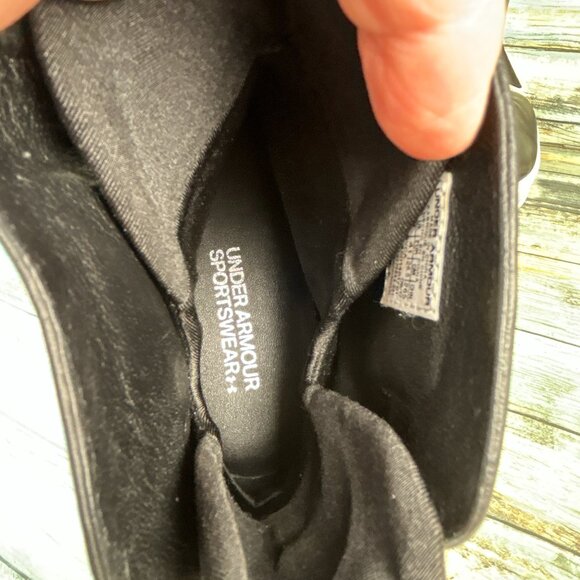 Under Armour Sportwear High Top Sneaker Womens 9.5 Black Leather Neoprene Lining - Picture 5 of 11